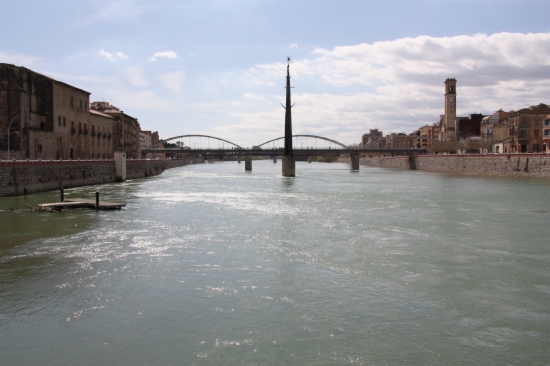 The Ebro River passing through Tortosa, just before arriving at the Delta (by ACN)