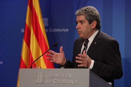 The Catalan Minister for the Presidency, Francesc Homs, reacting to the European Commission's comments (by P. Mateos)