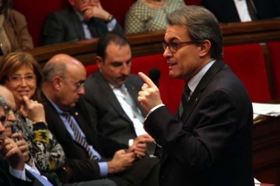 The Catalan President Artur Mas on Wednesday at the Catalan Parliament (by P. Solà)