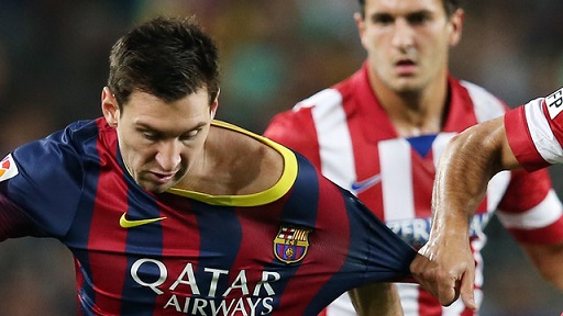 Leo Messi at the last match against Atlético Madrid (by FC Barcelona)