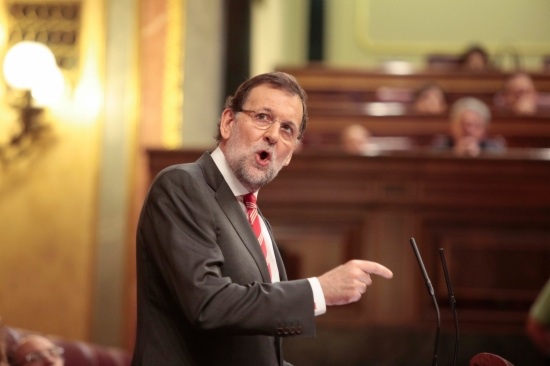 The Spanish PM Mariano Rajoy answering the Catalan Parliament's petition (by G. Sanz)