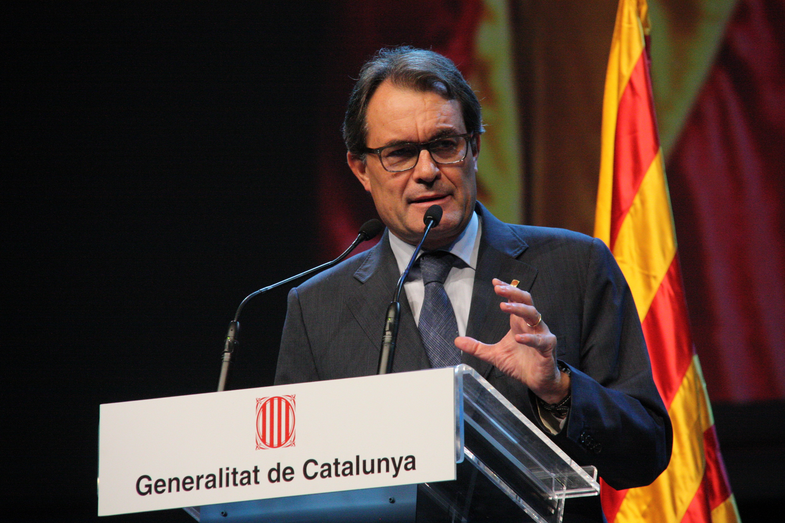 The Catalan President, Artur Mas, during his speech (by ACN)