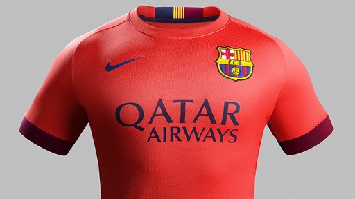 Barça's away shirt for the 2014-15 season, designed by Nike (by FC Barcelona)