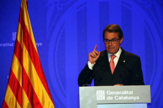 The Catalan President, Artur Mas, in this Tuesday press conference (by L. Roma)