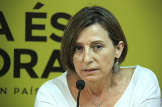 Carme Forcadell, President of ANC, in a recent press conference (by R. Garrido)