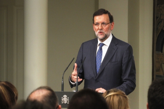 The Spanish Prime Minister, Mariano Rajoy, in the press conference held before the summer break (by Moncloa)