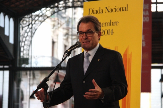 The Catalan President, Artur Mas, in the morning's ceremony on Catalonia's National Day (by P. Mateos)