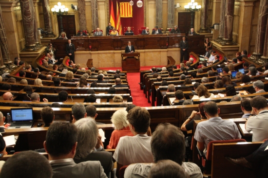 The President of the Catalan Government, Artur Mas, addressing the Parliament of Catalonia (by R. Garrido)