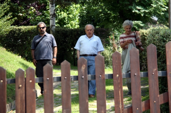 The former Catalan President, Jordi Pujol (centre), this summer (by ACN)