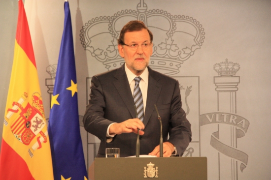 The Spanish Prime Minister, Mariano Rajoy, announcing the appeals against the Catalan measures (by R. Pi de Cabanyes)