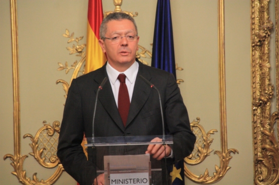 Alberto Ruiz-Gallardón, announcing his resignation as Spain's Justice Minister (by ACN)