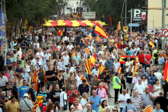 The anti-independence demonstration in Tarragona, which gathered 7,000 according to local police (by R. Segura)