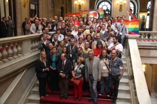 Some of the MPs who have voted for the new law against homophobia with representatives from the LGBT organisations (by R. Garrido)