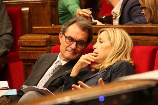 The Catalan President, Artur Mas (left) next to the Catalan Vice President, Joana Ortega, on Thursday (by ACN)