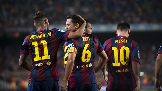 Neymar, Xavi and Messi scored Barça's 3 goals against Eibar (by FC Barcelona)