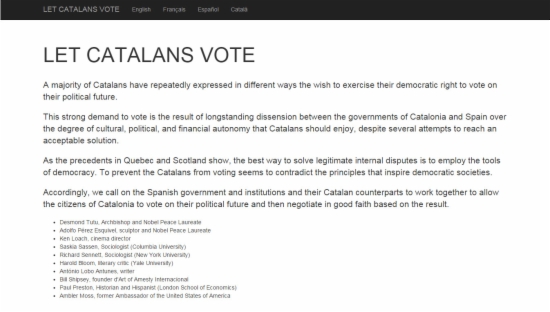 'Let Catalans Vote' website (by letcatalansvote.org / ACN)