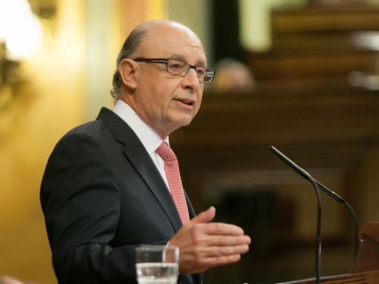 The Spanish Finance Minister, Cristóbal Montoro, on Tuesday at the Spanish Parliament (by Congreso de los Diputados)