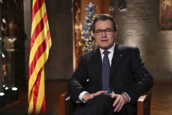 The President of the Catalan Government, Artur Mas, during the New Year speech (by J. Bedmar)