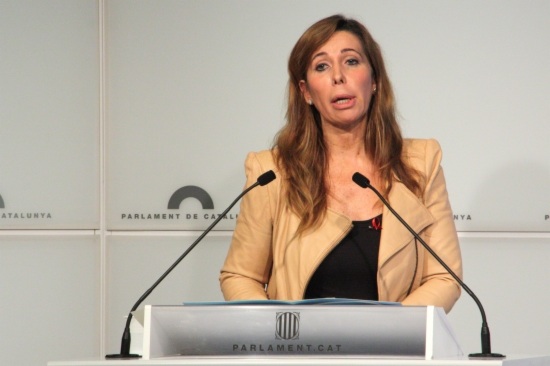 The PP's leader in Catalonia, Alícia Sánchez-Camacho, on Monday (by R. Garrido)