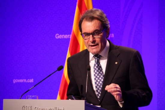 The President of the Catalan Government, Artur Mas, assessing the Executive's work during 2014 (by R. Garrido)