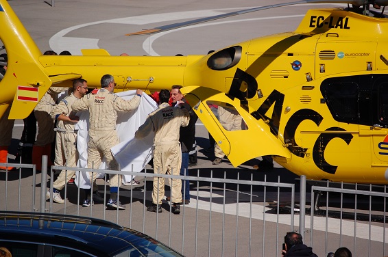 Fernando Alonso had to be airlifted from the circuit (by Wayne O'Connor)
