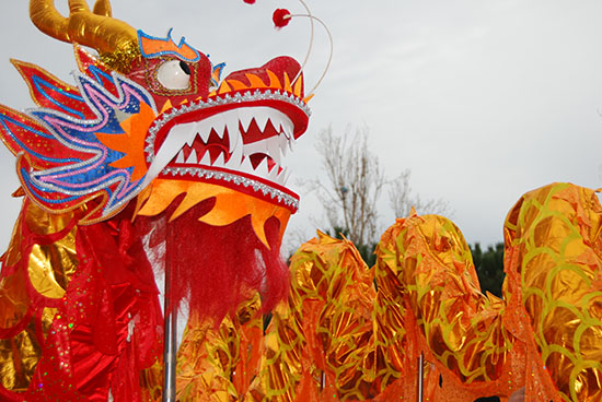 Dancing dragon waiting for the parade to start (by Marina Force Castells)