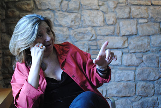Isona Passola, during the interview (by M. Fayos)