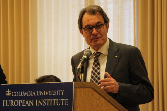 The President of the Catalan Government, Artur Mas, holding his conference at Columbia University in New York (by M. Belmez)