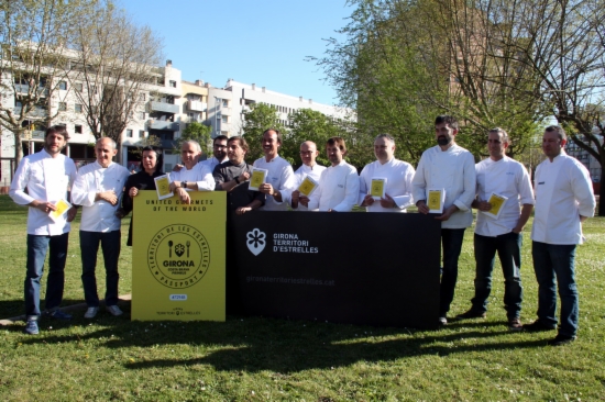 Michelin-starred chefs from the Girona Province, announcing the initiative last week (by T. Tàpia)