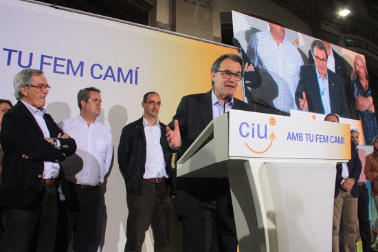 The Catalan President and CiU's leader, Artur Mas, in his first speech after the results of the municipal elections (by ACN)