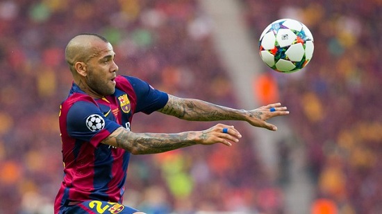 Dani Alves at the Champions League's Final, played against Juventus (by FC Barcelona)