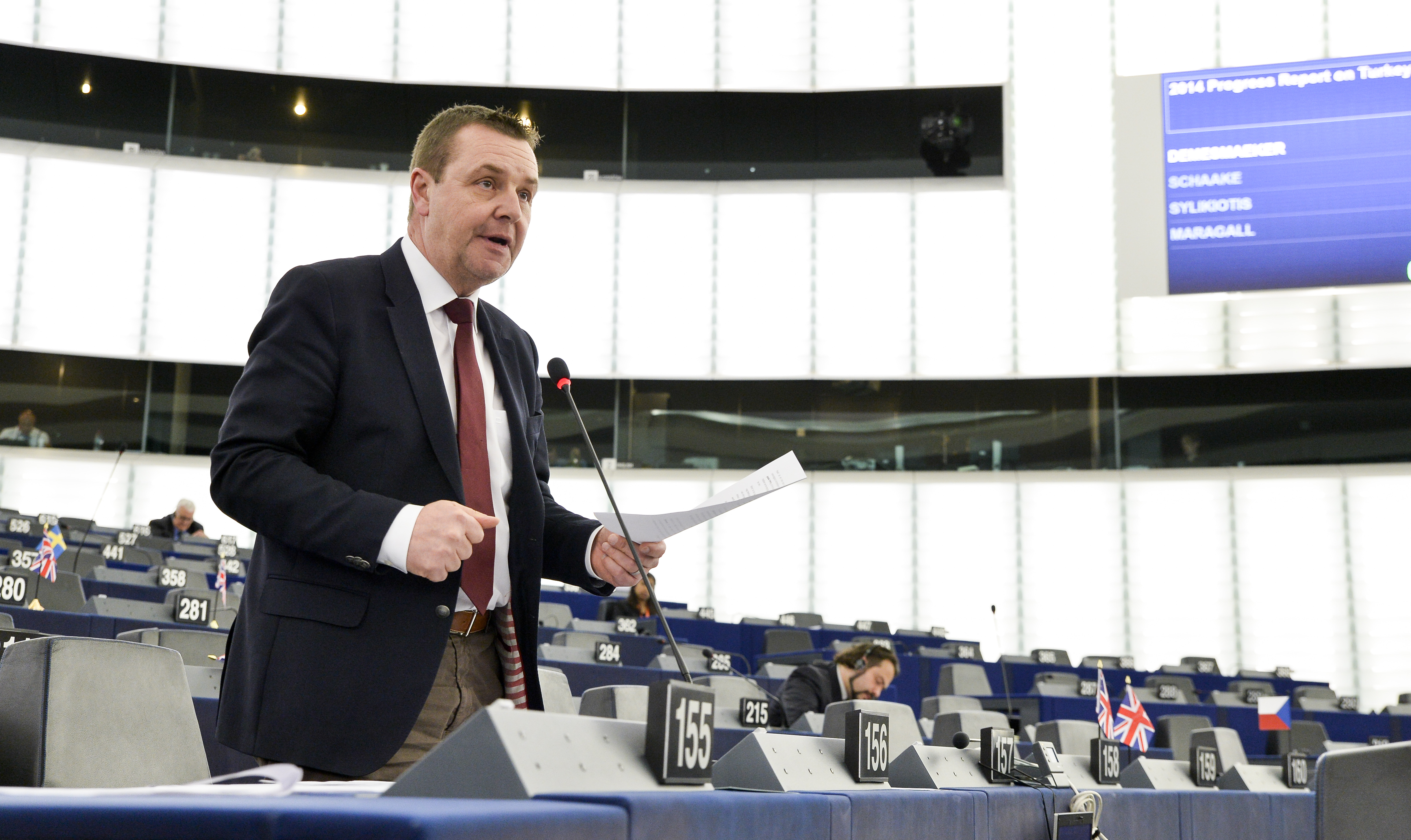 Mark Demesmaeker, MEP of the Flemish nationalist party N-VA, in the European Parliament (by European Parliament)
