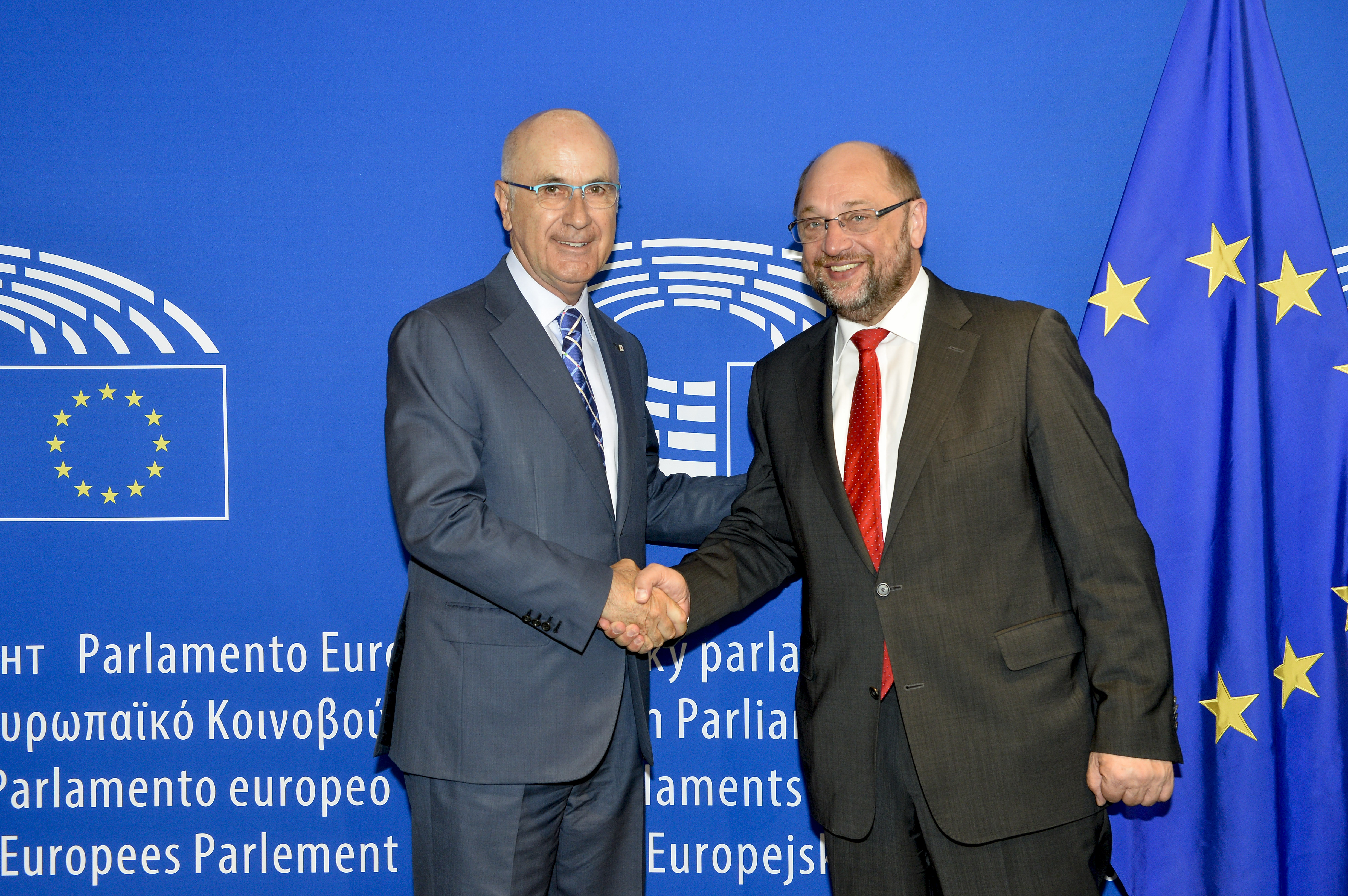 Josep Antoni Duran i Lleida with the President of the European Parliament, Martin Schulz (by EP)