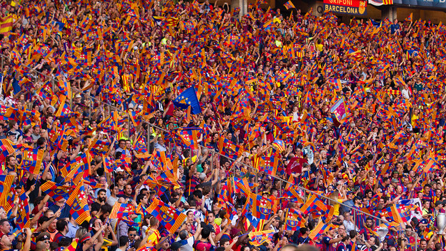 Barça supporters in Berlin's Olympic Stadium (by FC Barcelona)