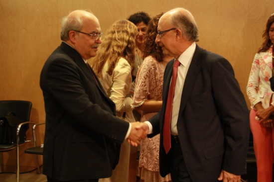 Andreu Mas-Colell (left) and Cristóbal Montoro (right) on Wednesday in Madrid (by R. Pi de Cabanyes)