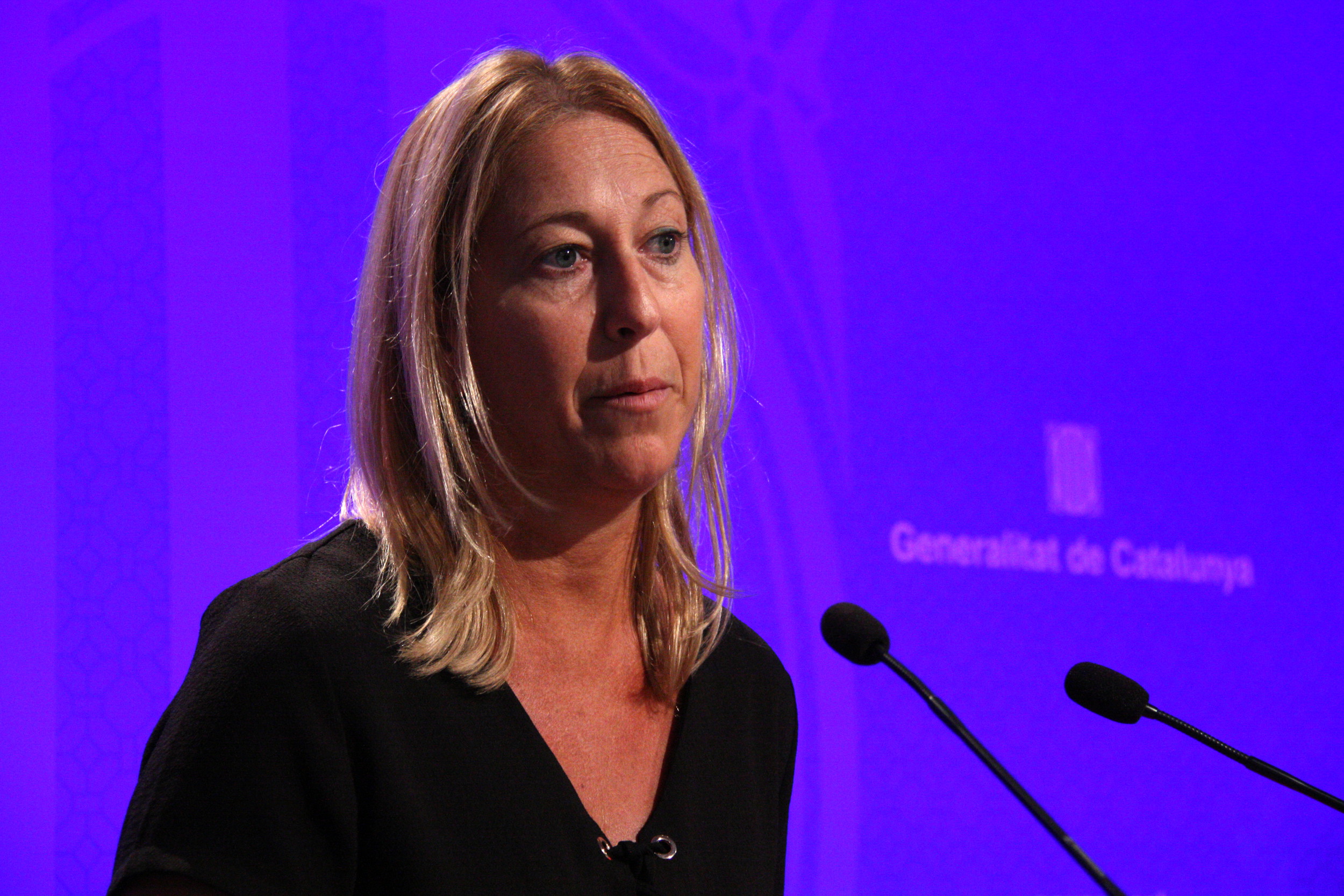 The Catalan government spokeswoman, Neus Munté, during the press conference (by ACN)