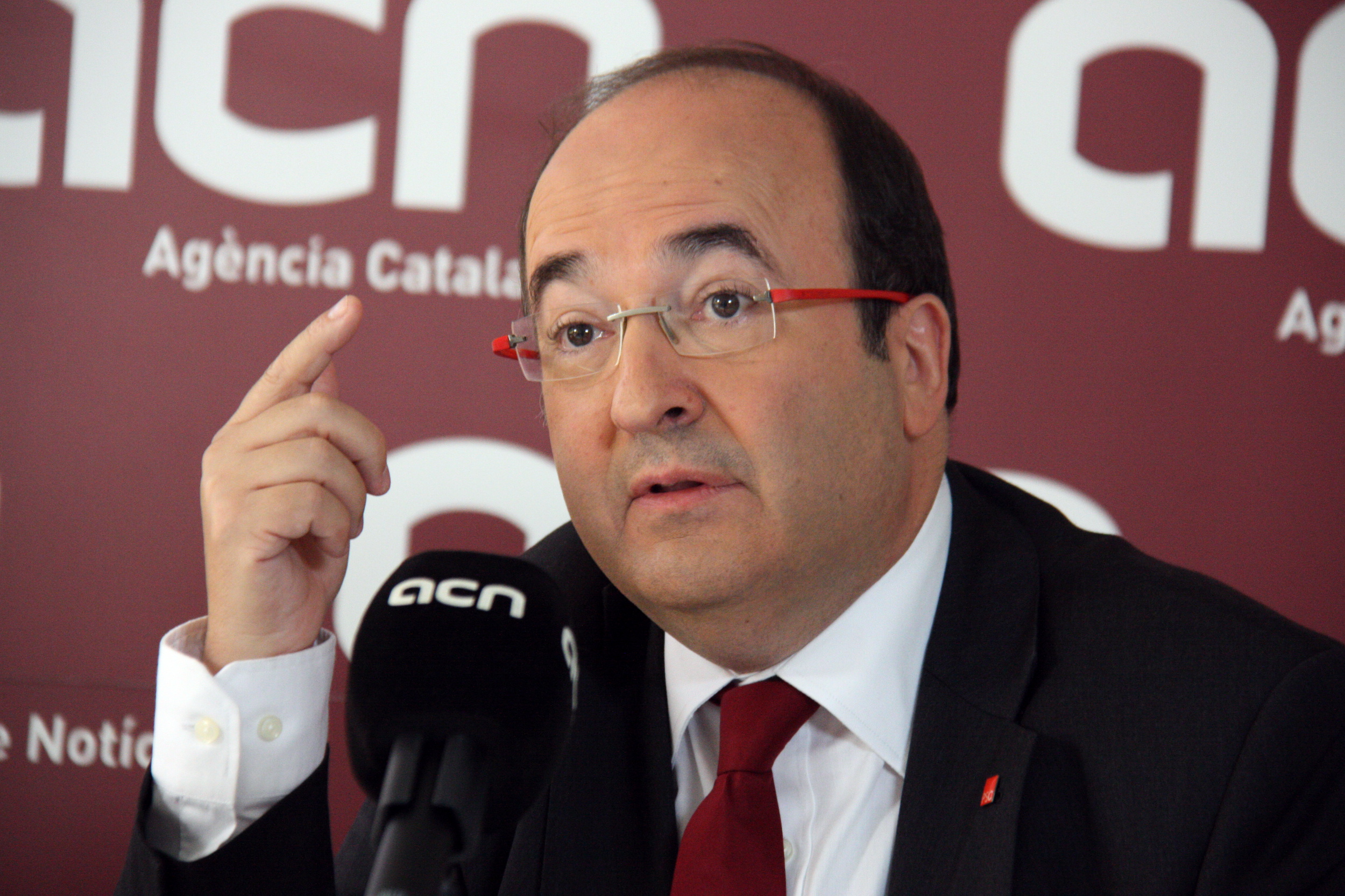 Catalan Socialist party PSC’s candidate, Miquel Iceta's press conference at CNA headquarters