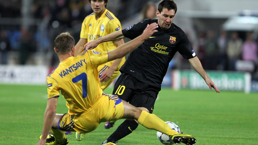 Messi during Barça last and only previous match against BATE Borisov (0-5) in the 2011/12 Champions League (by FCB)