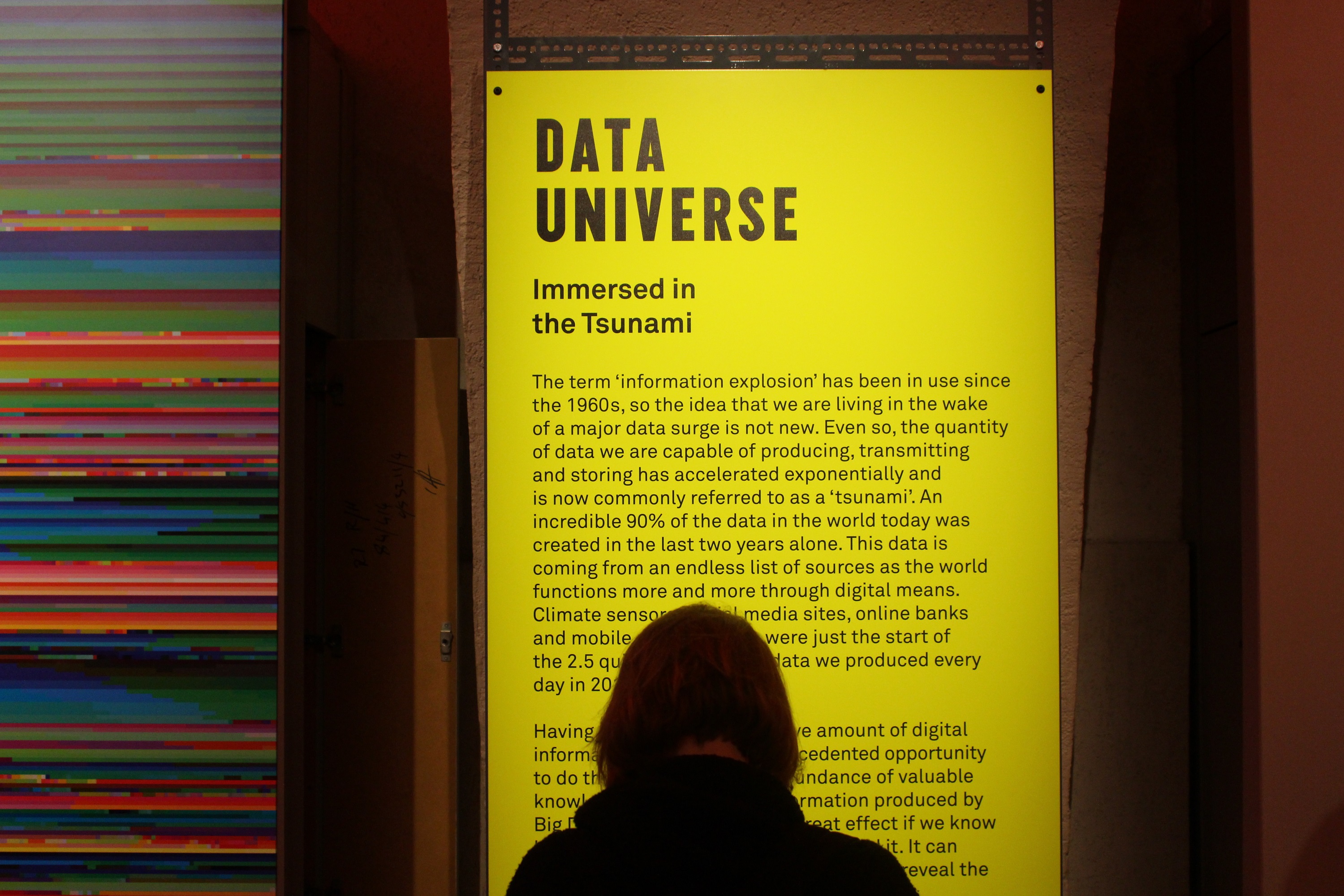 Visitor at the 'Big Bang Data' exhibition, at London's Somerset House