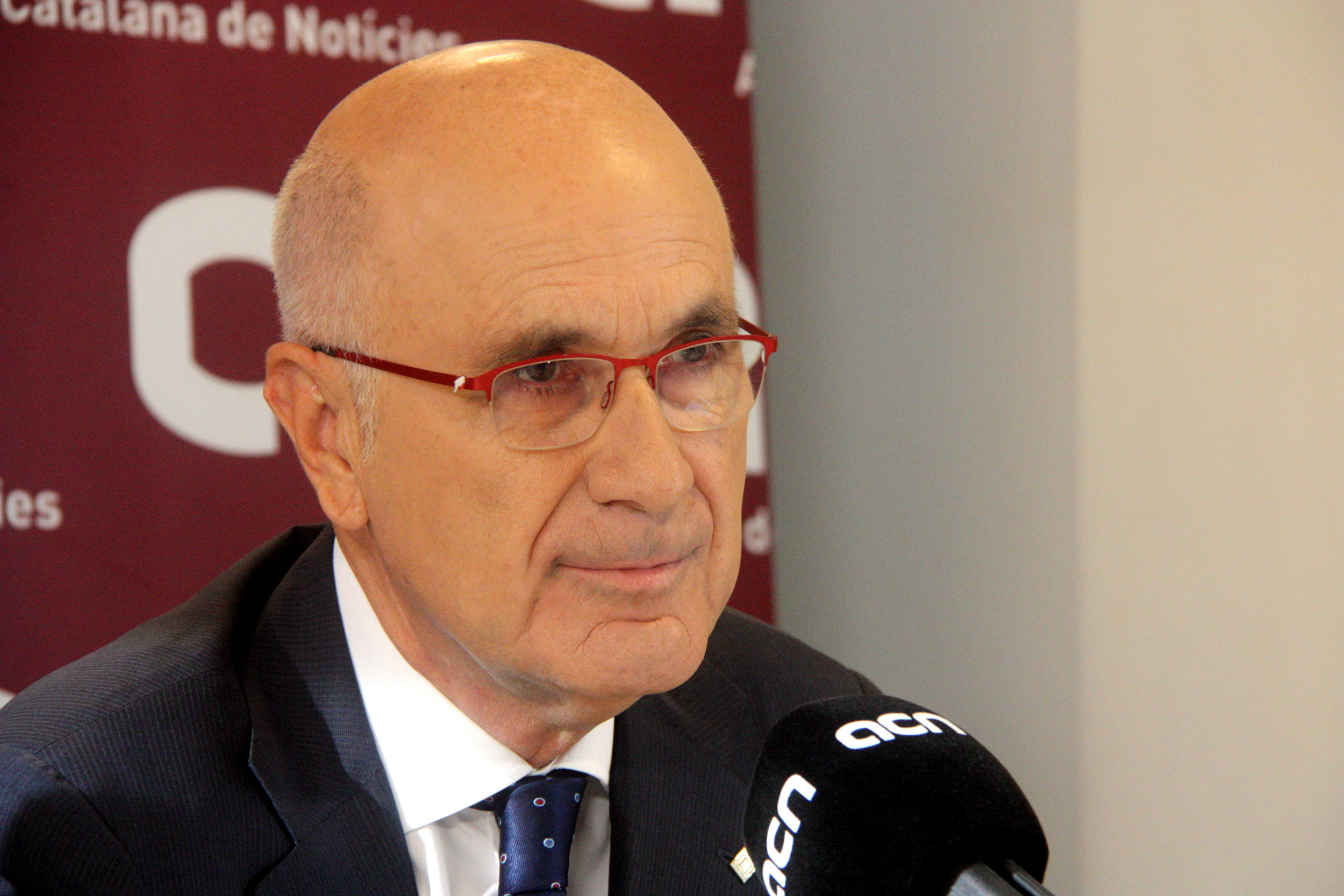 Christian-Democrat Unió's leader, Josep Antoni Duran i Lleida, at his press conference at CNA headquarters (by ACN)