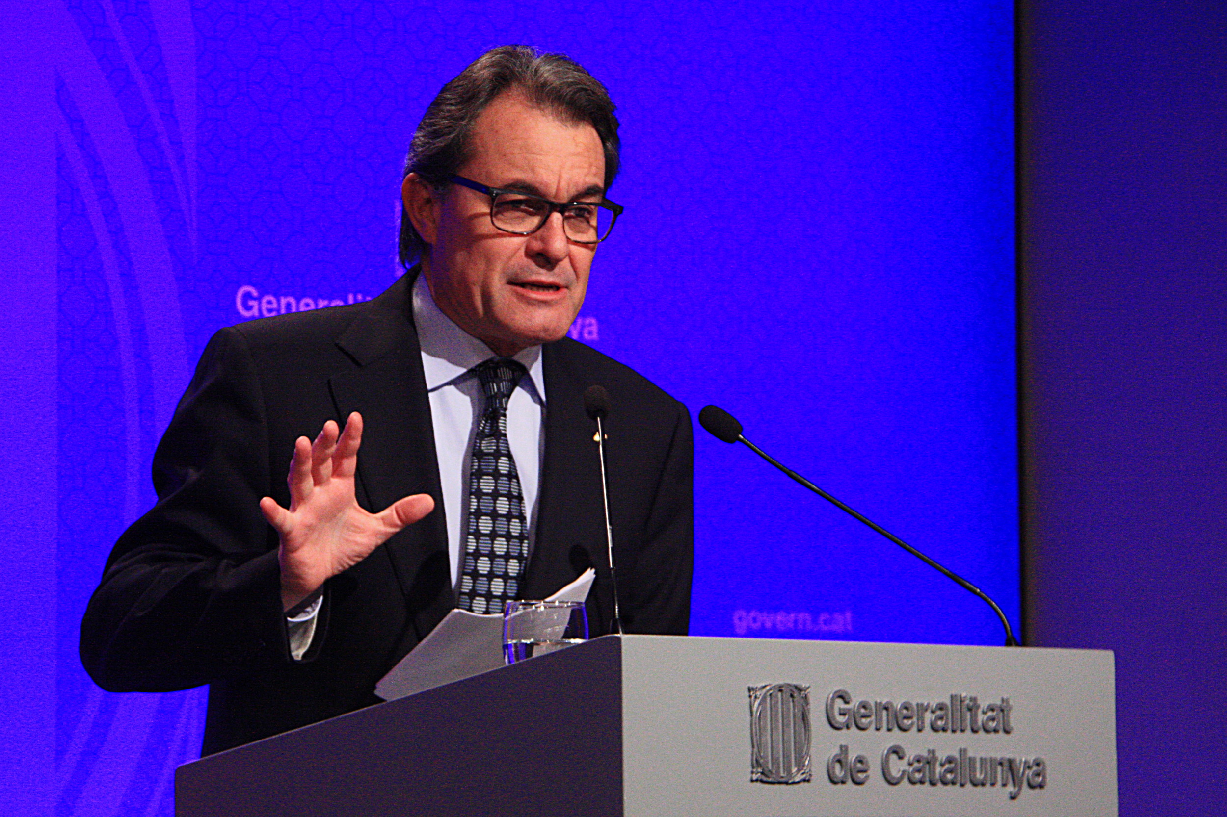 Current Catalan President, Artur Mas during his press conference this Tuesday (by ACN)