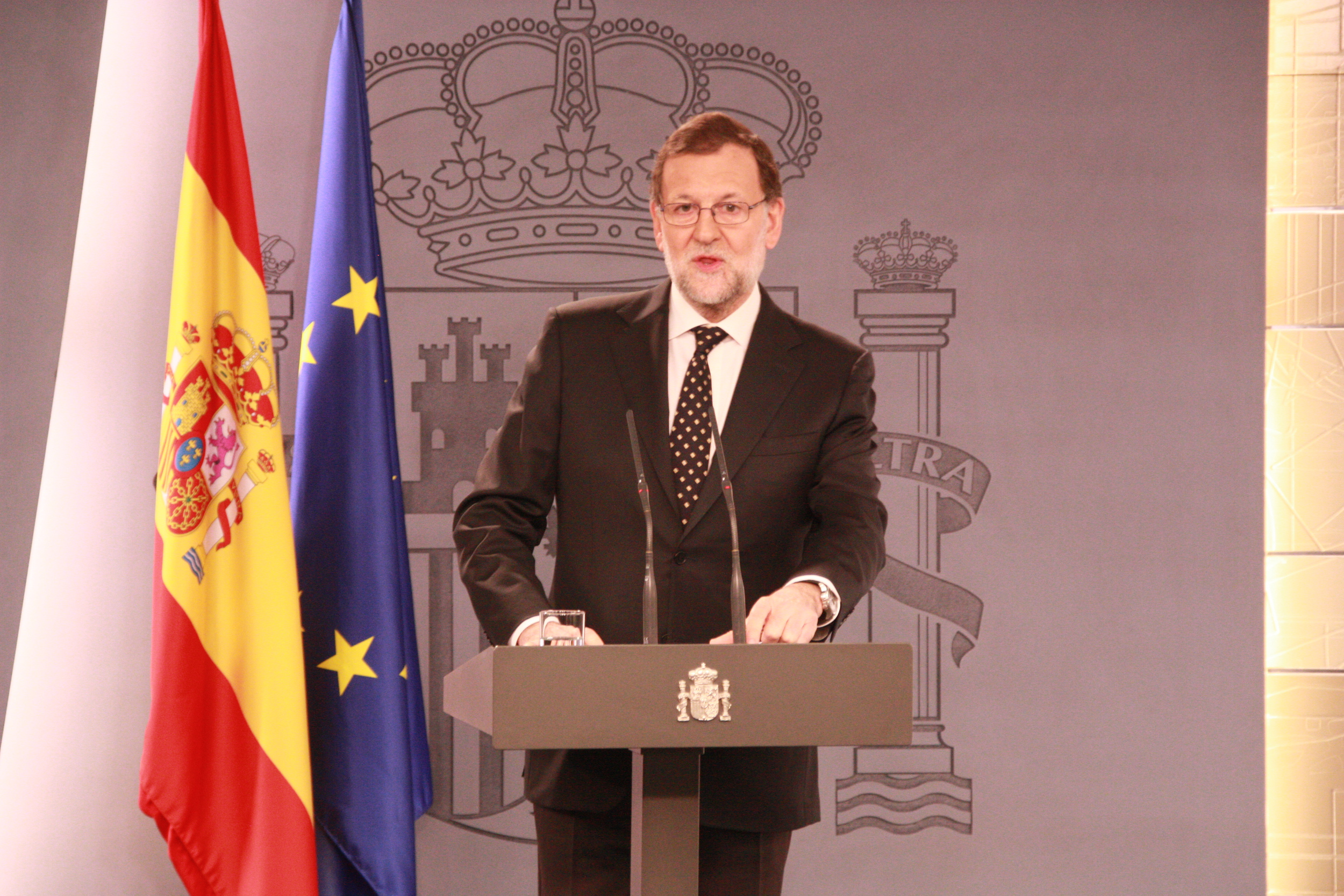 Image of Current Spanish Prime Minister, Mariano Rajoy during a press conference after Catalan President, Carles Puigdemont's investiture (by ACN)