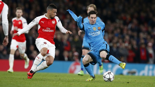 Leo Messi scored both goals tonight at Arsenal (by FCB)