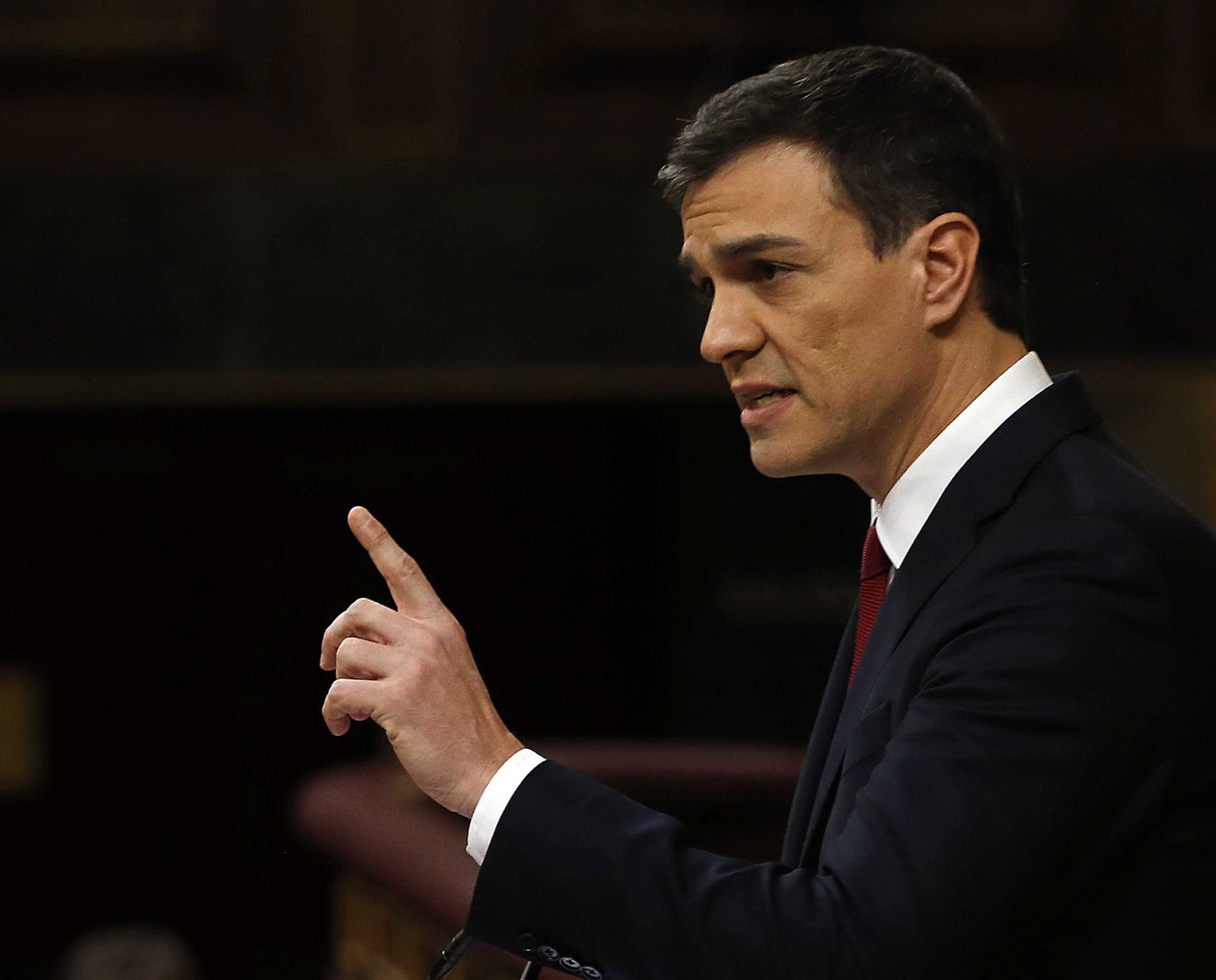 PSOE's leader, Pedro Sánchez during the first round of the investiture debate (by ACN)