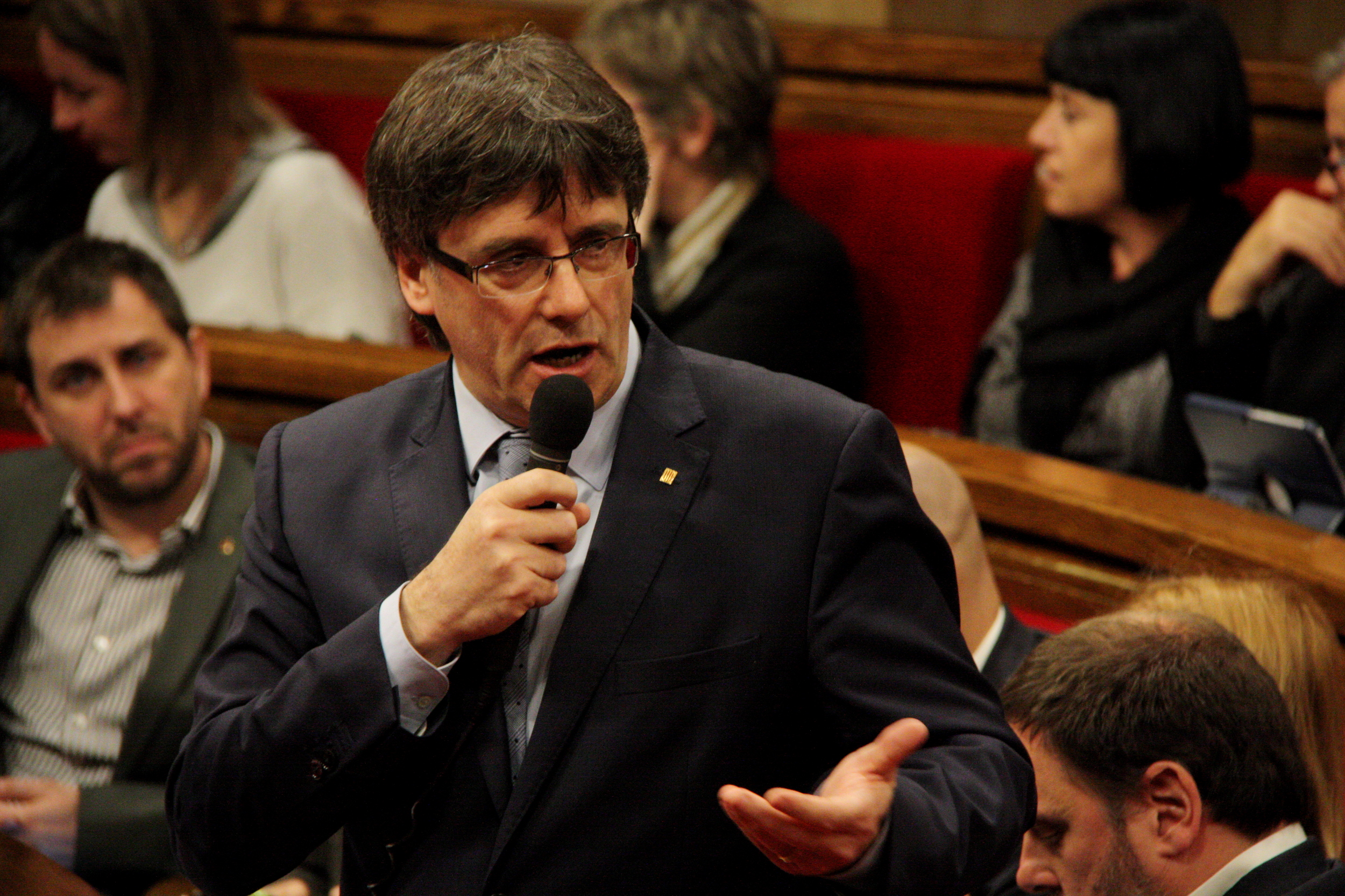 Catalan President, Carles Puigdemont, during the Parliament's plenary session this Wednesday (by ACN)