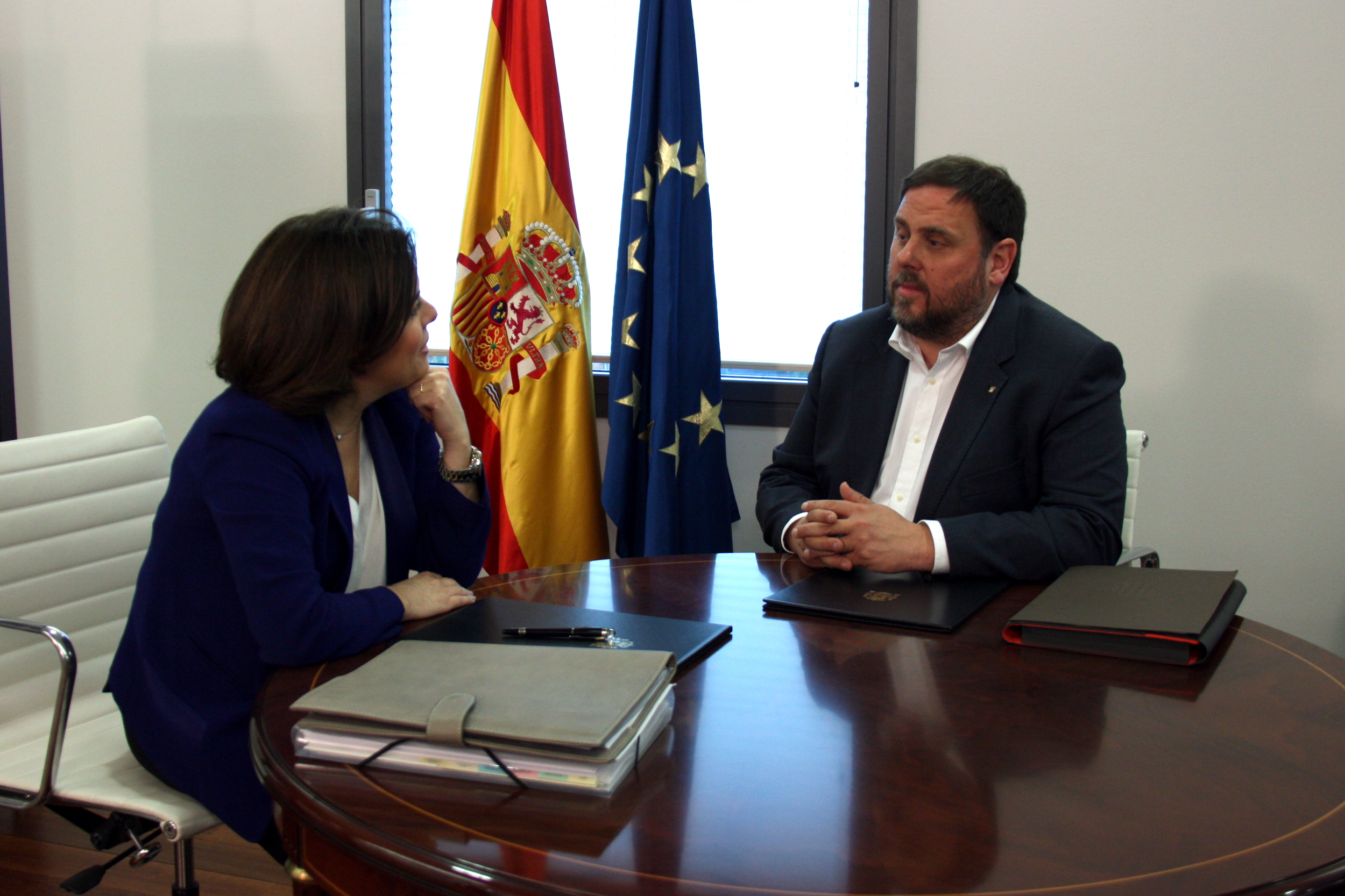 Catalan Vice President, Oriol Junqueras met this Thursday with his Spanish homolog, Soraya Sáenz de Santamaría (by ACN)