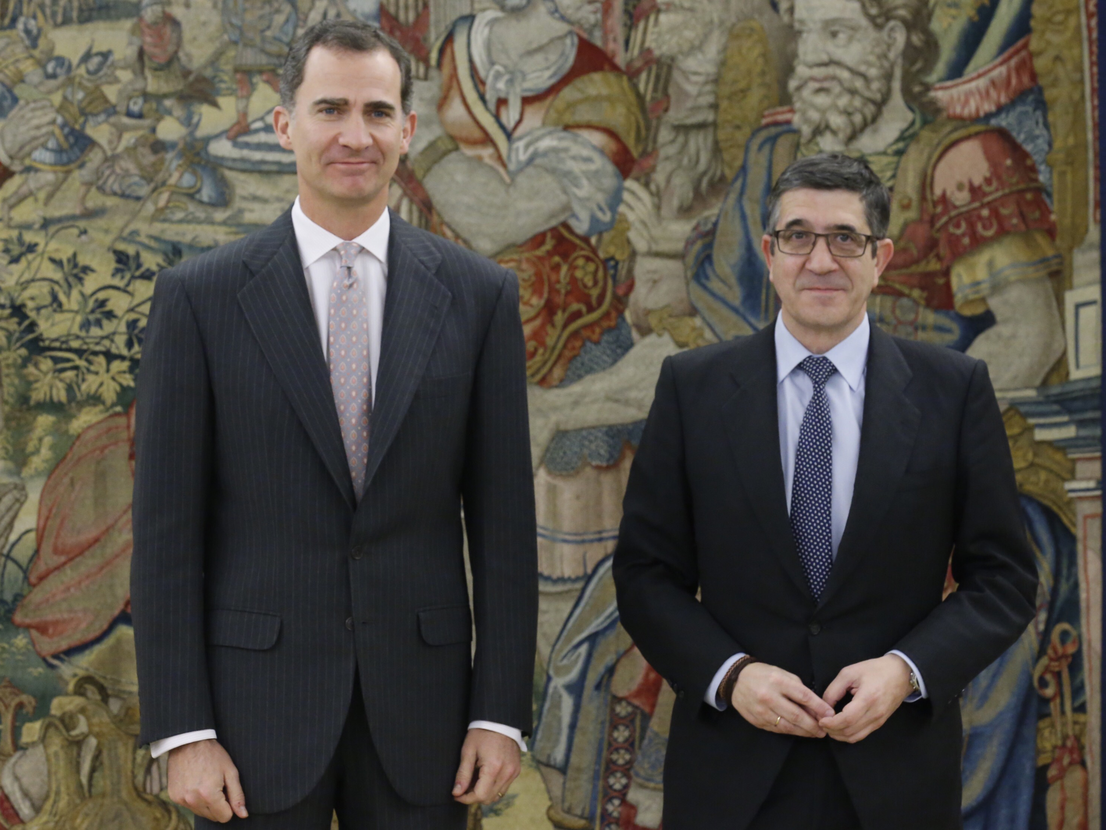 Spanish Kings, Philip VI and the Spanish Parliament's President, Patxi López (by ACN)