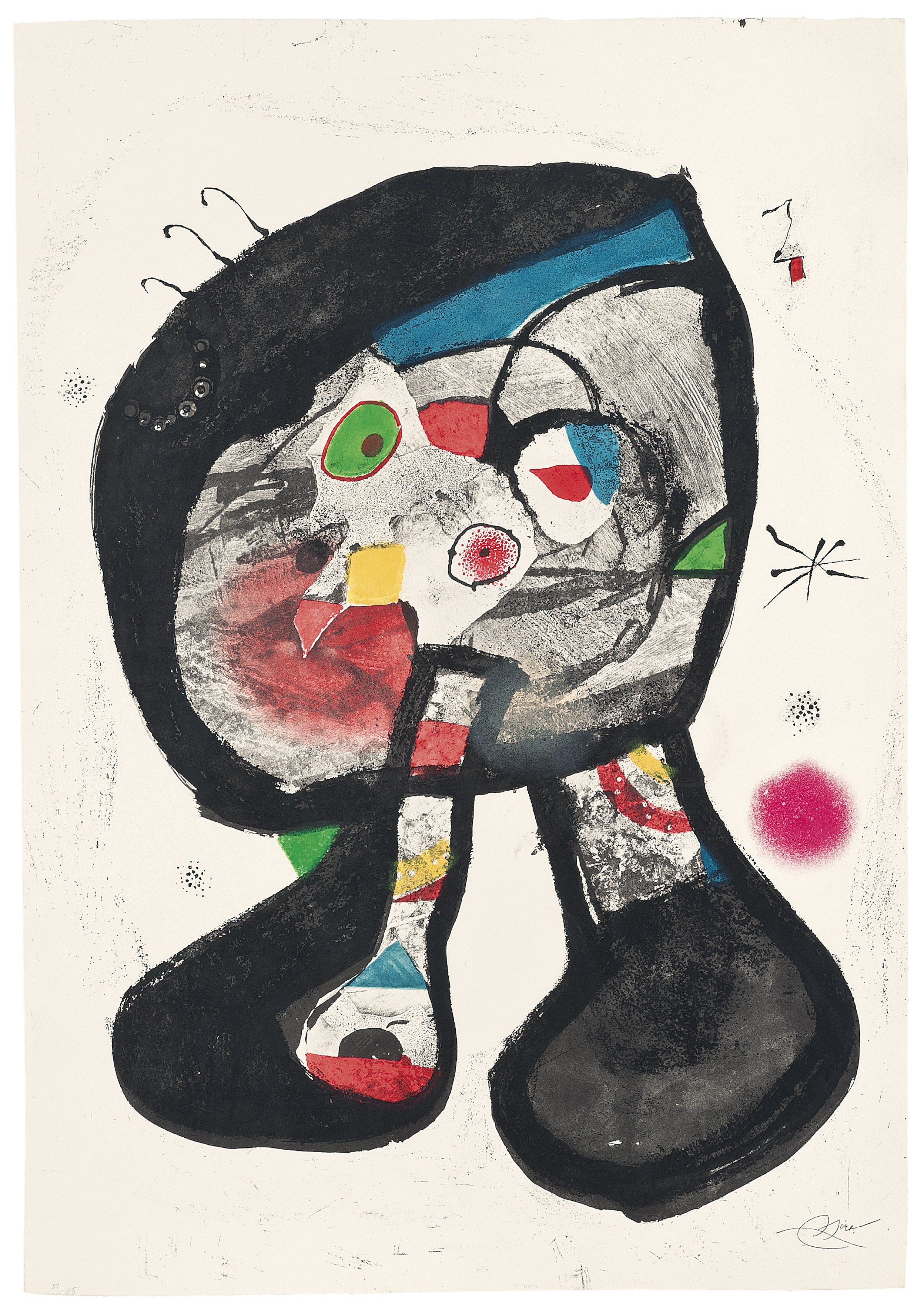 Miró's painting 'Le Fantôme de l'atelier' was auctioned at Christies within the charity project 'Joan Miró & Refugees' (by Christie's Images Ltd)