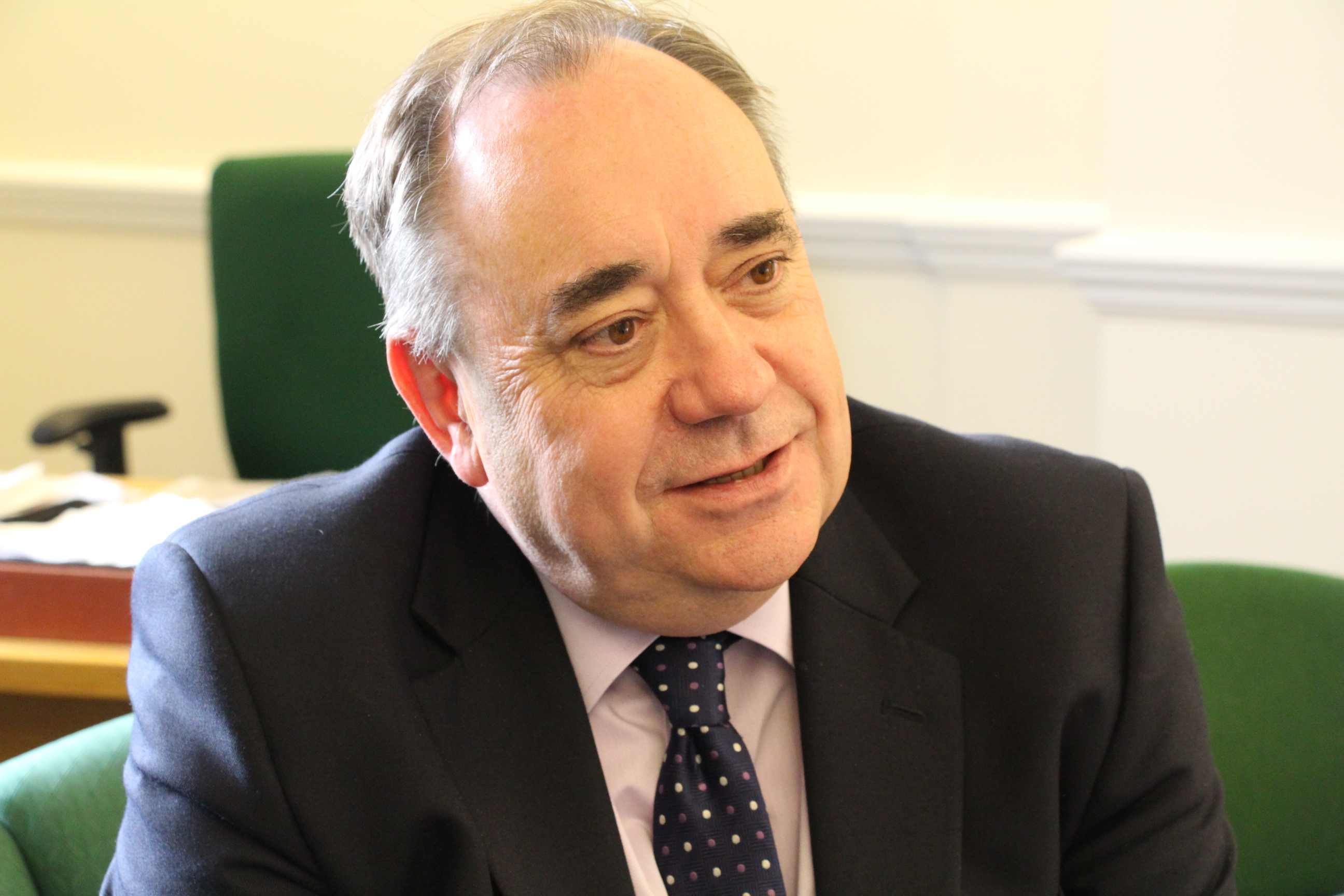 Former Scottish Prime Minister, Alex Salmond, during an interview with CNA