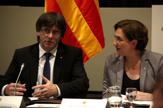 The Catalan President, Carles Puigdemont, and the Mayor of Barcelona, Ada Colau (by ACN)